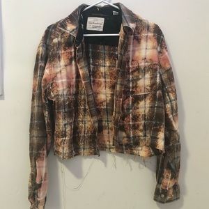 vintage acid wash button up top